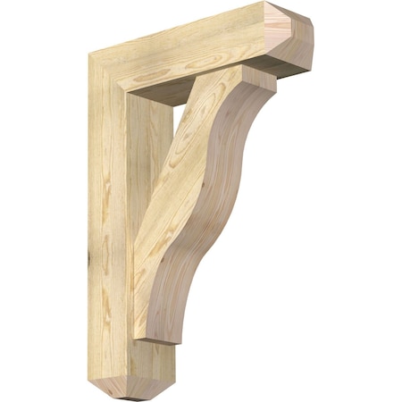 Ekena Millwork Funston Craftsman Rough Sawn Bracket w/ Offset Brace, Douglas Fir, 8"W x 28"D x 40"H BKT0806X28X40FST04RDF
